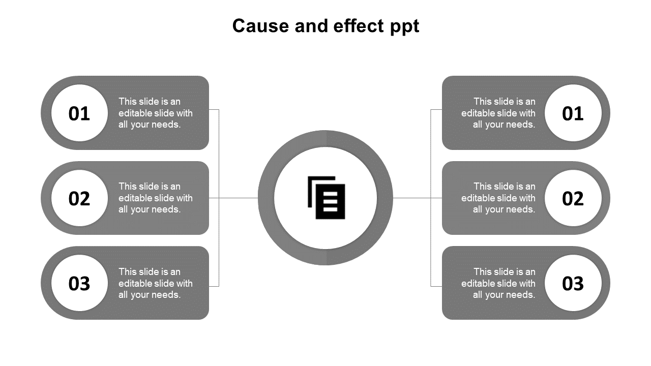 Free - Stunning Cause And Effect PPT Template In Grey Color Model